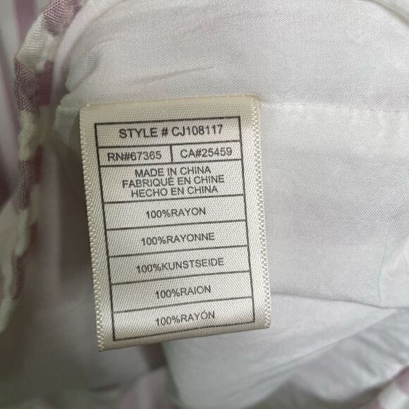Cupcakes & Cashmere Women’s Pink White Striped Button Up Long Sleeve Dress Sz XS - Picture 8 of 9